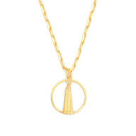 Shard Medium Necklace – Gold – Sleek silver or gold design inspired by The Shard – London’s tallest skyscraper, contemporary jewellery on white background