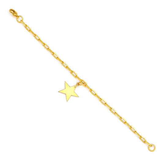 Star Dangling Bracelet Small - Gold – handcrafted gold charm bracelet by Jéy Jewels by Divya on white background