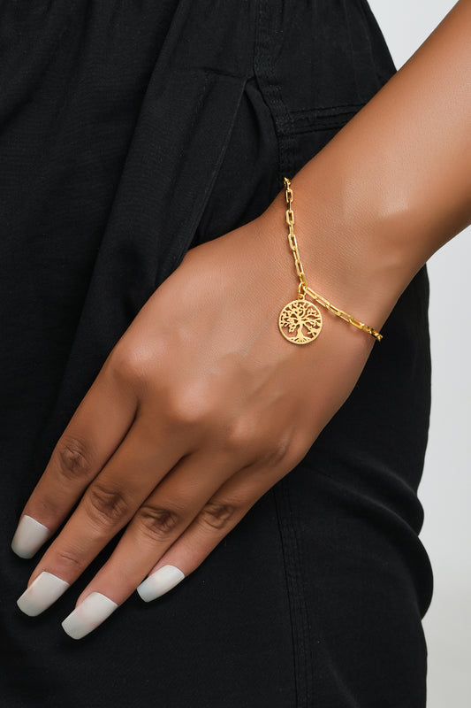 Tree Of Life Dangling Bracelet Small - Gold