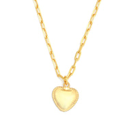 Heart Pendant Necklace Small - Gold – elegant pendant necklace with spiritual meaning by Jéy Jewels by Divya on white background zoomed in 