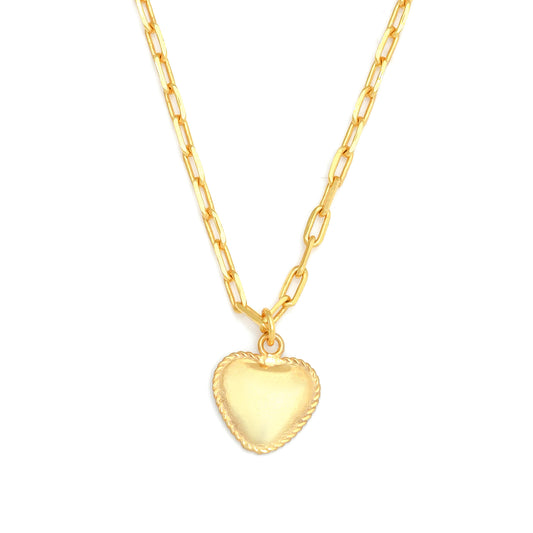 Heart Pendant Necklace Small - Gold – elegant pendant necklace with spiritual meaning by Jéy Jewels by Divya on white background zoomed in 