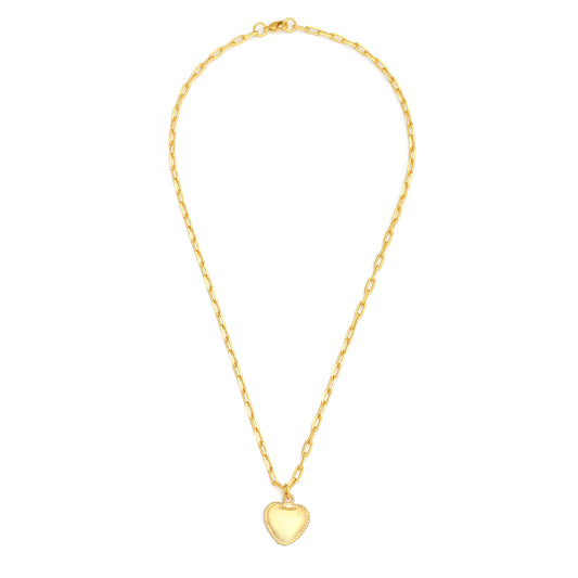 Heart Pendant Necklace Small - Gold – elegant pendant necklace with spiritual meaning by Jéy Jewels by Divya on white background full view