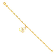 OM Dangling Bracelet Small - Gold – handcrafted gold charm bracelet by Jéy Jewels by Divya on white background