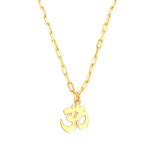 OM Pendant Necklace Small - Gold
