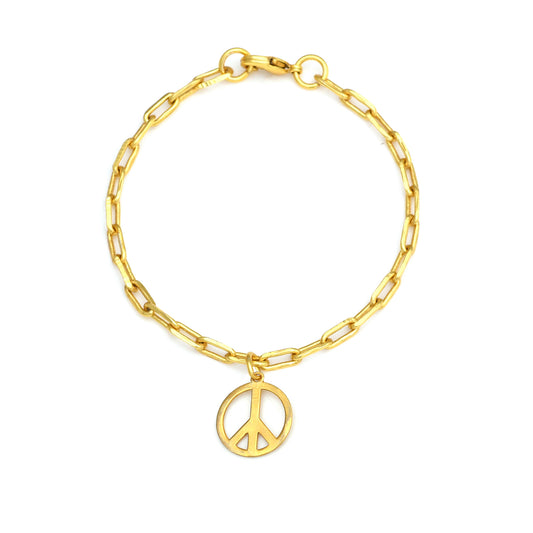 Peace Dangling Bracelet Small - Gold