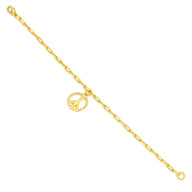 Peace Dangling Bracelet Small - Gold – handcrafted gold charm bracelet by Jéy Jewels by Divya on white background