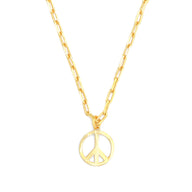 Peace Pendant Necklace Small - Gold – elegant pendant necklace with spiritual meaning by Jéy Jewels by Divya on white background zoom in 
