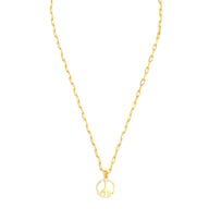 Peace Pendant Necklace Small - Gold – elegant pendant necklace with spiritual meaning by Jéy Jewels by Divya on white background