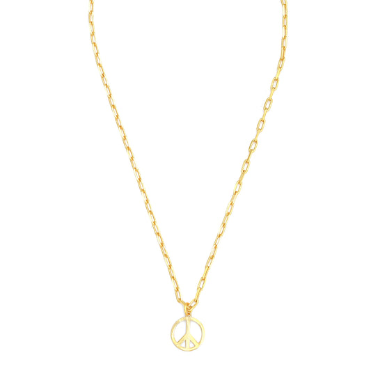 Peace Pendant Necklace Small - Gold – elegant pendant necklace with spiritual meaning by Jéy Jewels by Divya on white background