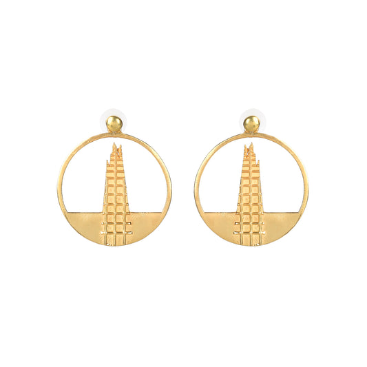 Shard Studs + Hoop Earrings Large - Gold
