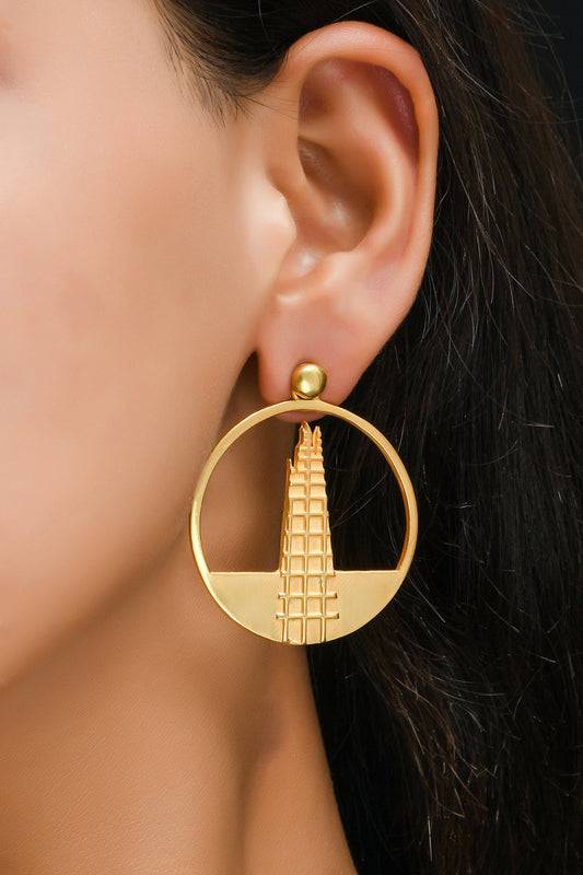 Shard Studs + Hoop Earrings Large - Gold