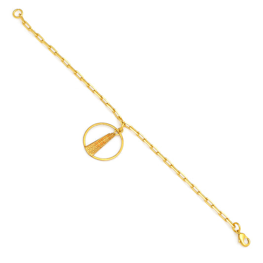 Shard Medium Bracelet – Gold – Sleek silver or gold design inspired by The Shard – London’s tallest skyscraper, contemporary jewellery on white background