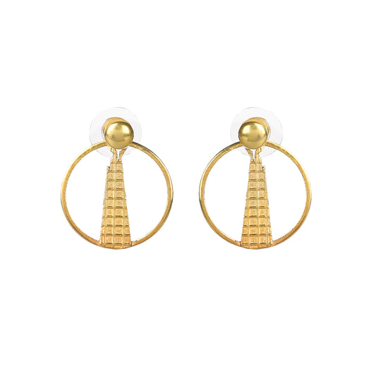 Shard Studs + Hoop Earrings Medium - Gold