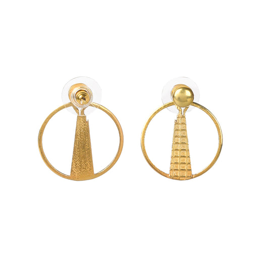 Shard Studs + Hoop Earrings Medium - Gold